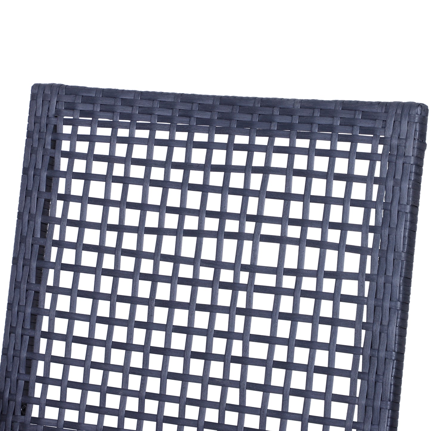 3-Piece Rattan Wicker Patio Bar Set with Cushions - Black
