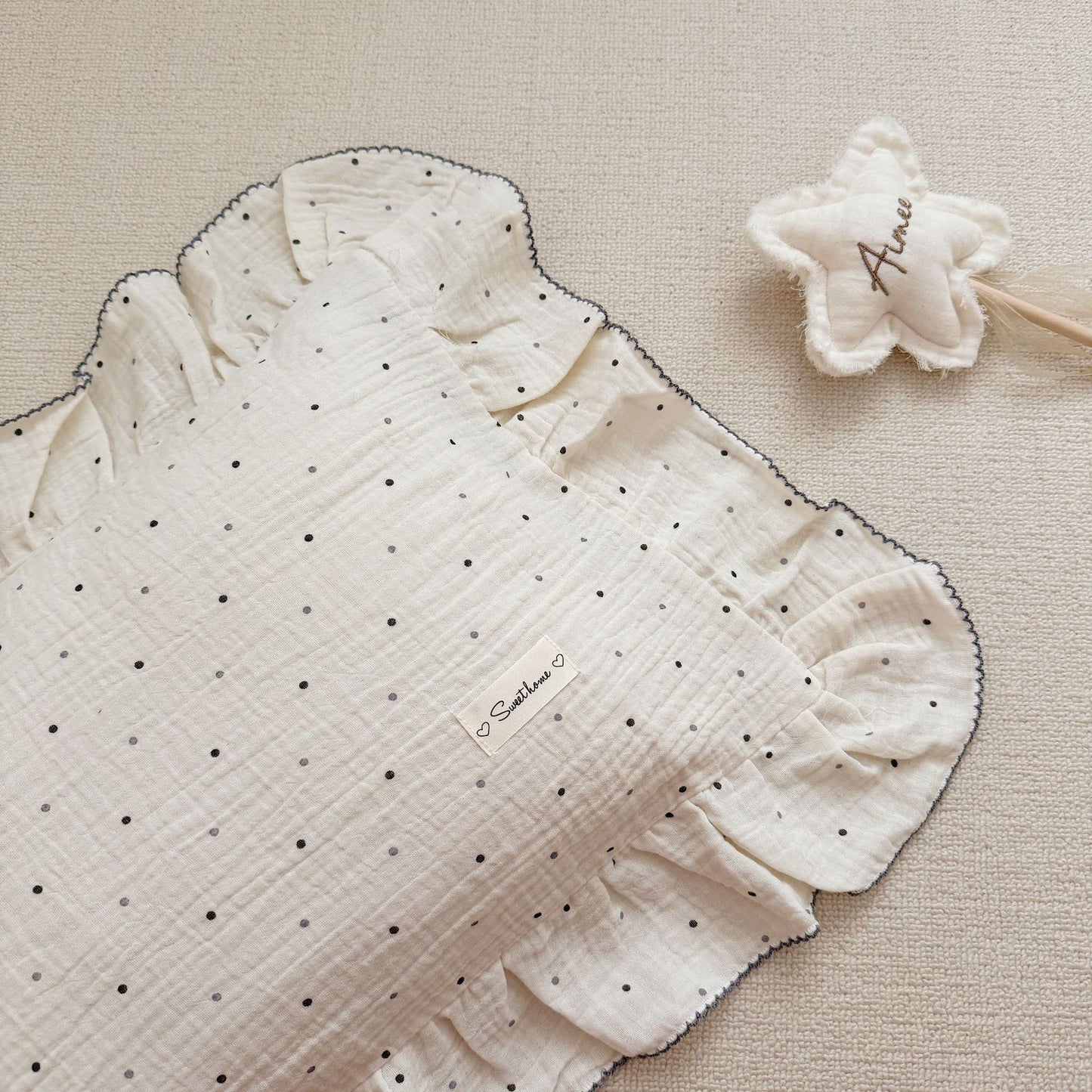 Korean Floral Cotton Gauze Pillowcase - Soft Home Bedding