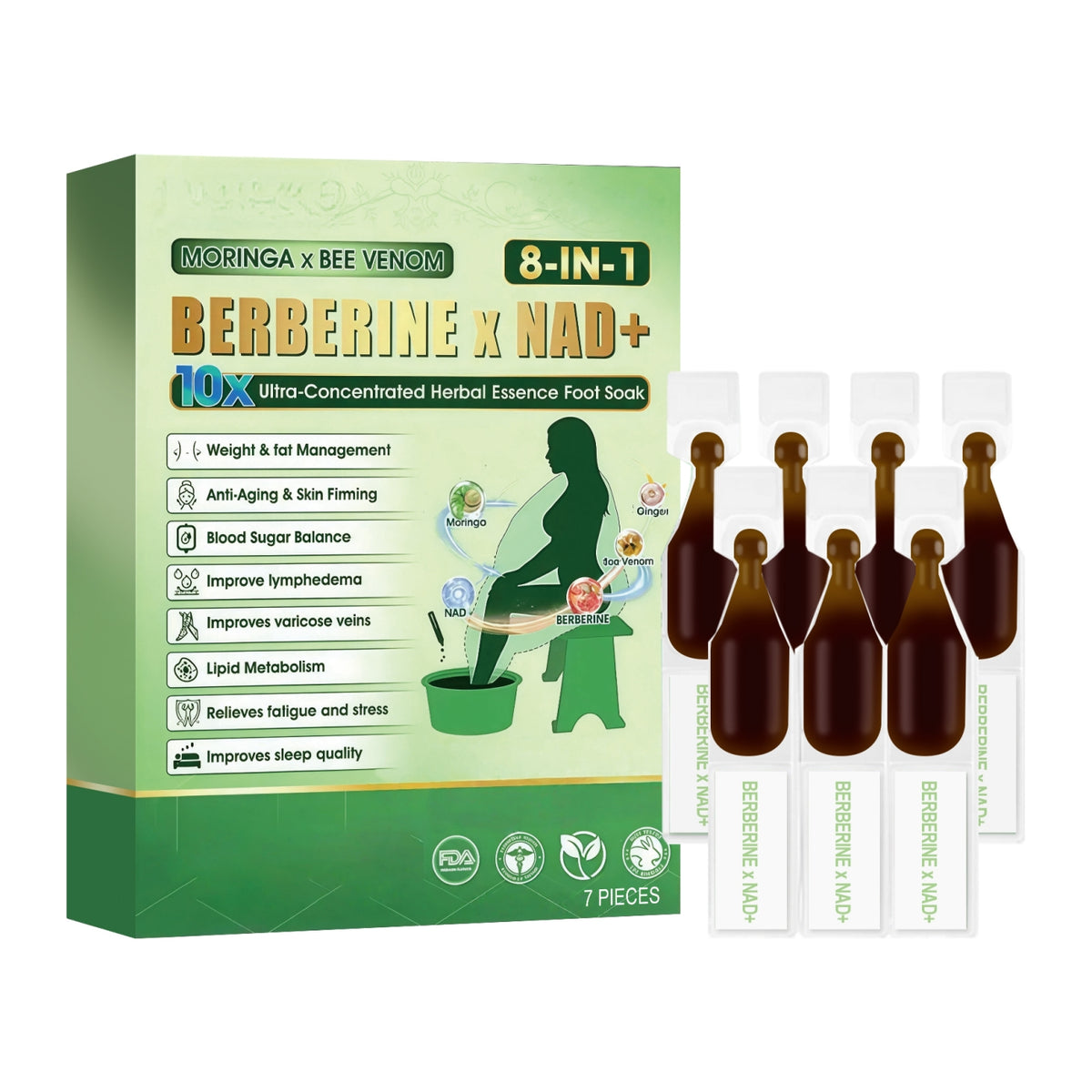Moringa Foot Bath Liquid 7-Piece Set