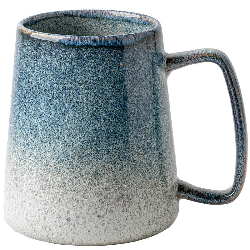 Large Ceramic Mug with Cover and Spoon - Art Kiln Baked 700ml Drinkware