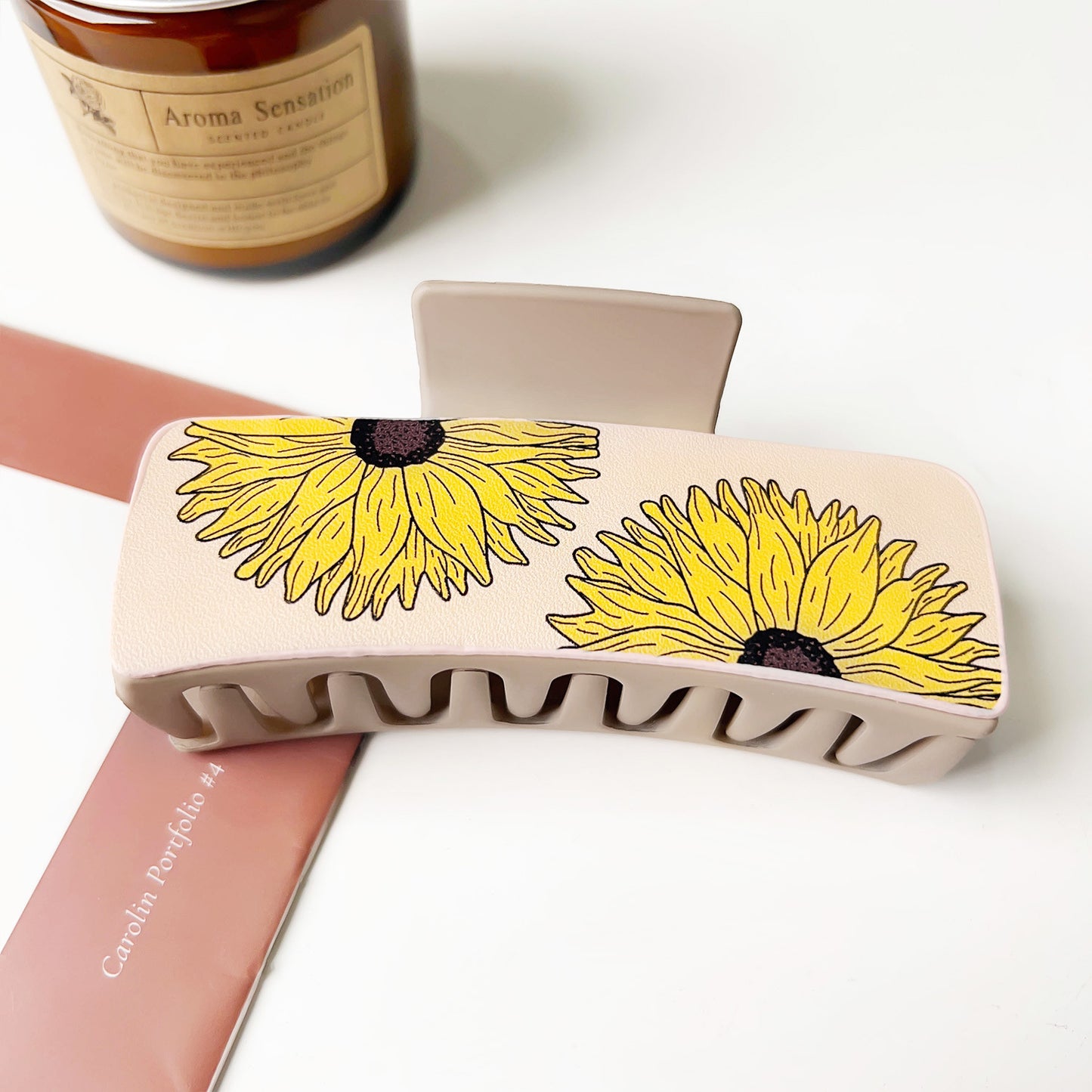 Western Denim Style Leather Hair Barrettes with Retro Printed Designs