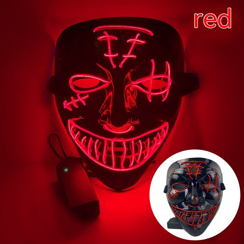 LED Halloween Mask Luminous Party Mask with V-Shaped Pirate Eye Design