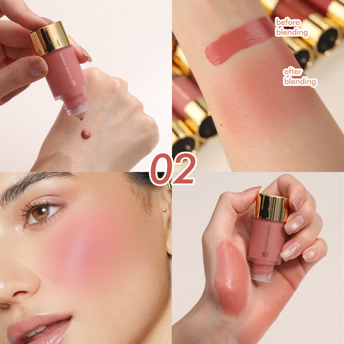 Liquid Blush for Women - Silky Natural Dropper Makeup Rouge - Multiple Colors