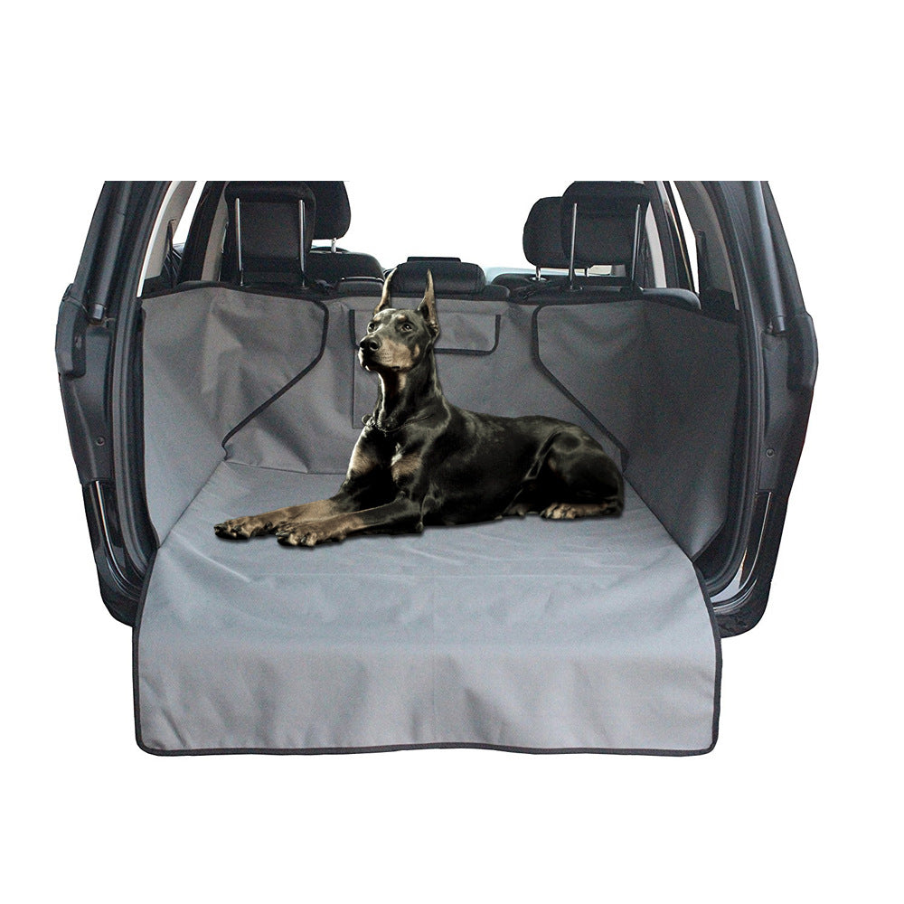 Waterproof Pet Car Trunk Mat - Medium Size, Black & Grey