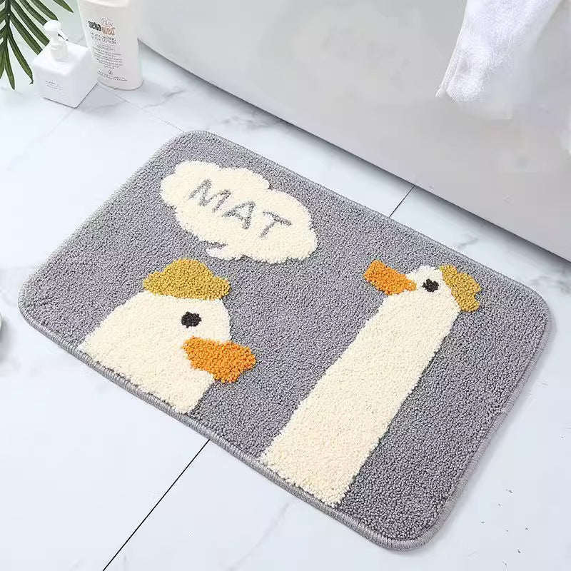 Cute Faux Lambswool Floor Mat for Bathroom and Bedroom - Absorbent and Plush
