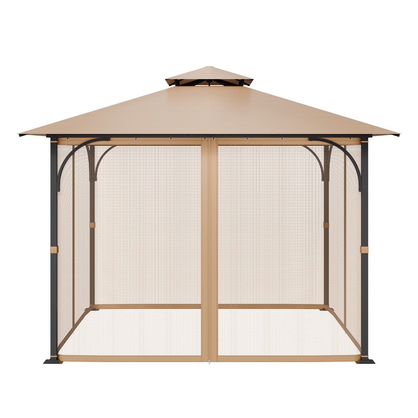 Replacement Mesh Gazebo Netting for 10x10 Ft Outdoor Patio - Brown, 8.99ft x 8.99ft