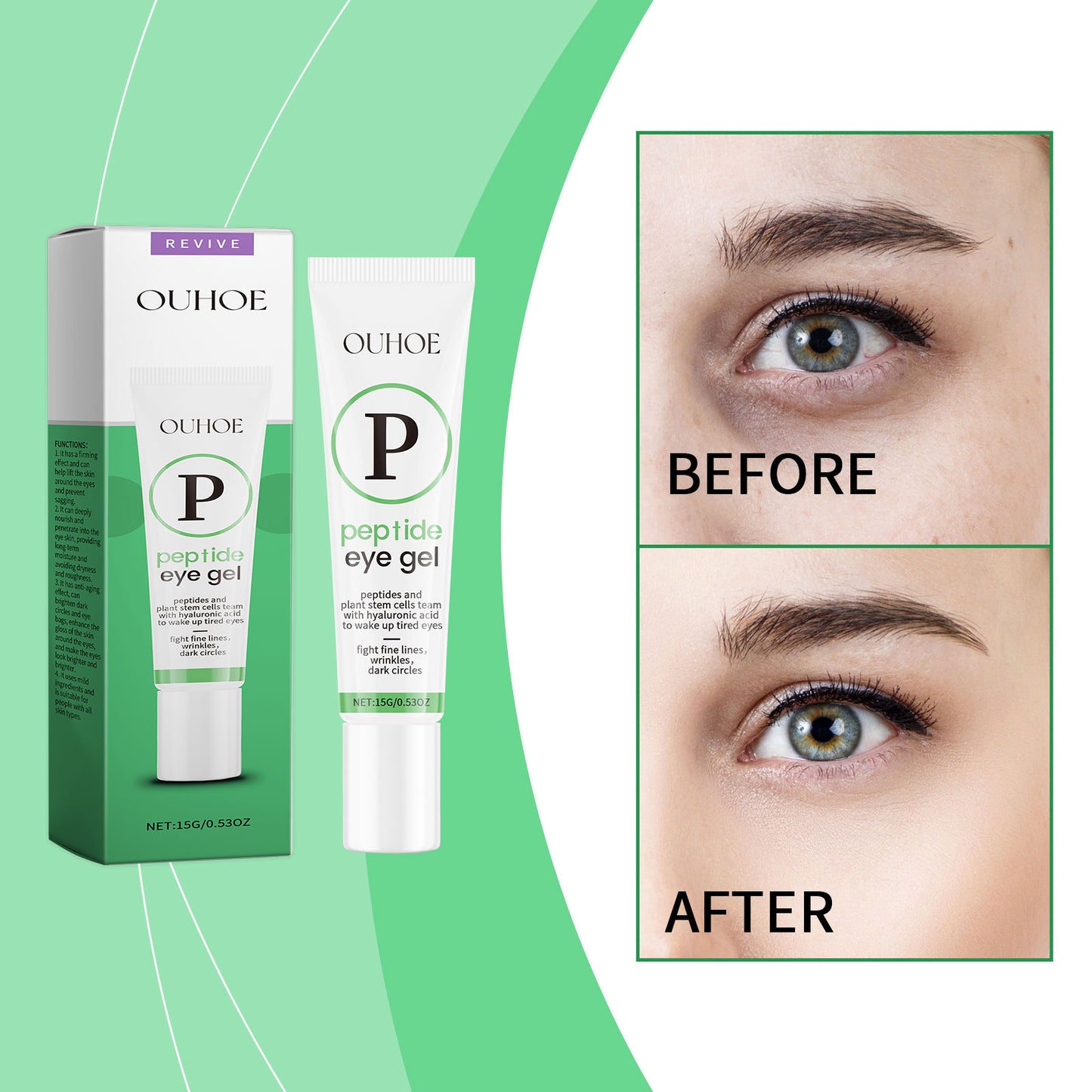 Peptide Protein Eye Gel - Firming & Brightening Eye Treatment, 15g