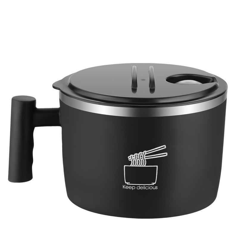 Stainless Steel Instant Noodle Bowl with Lid - Portable Kitchen Storage
