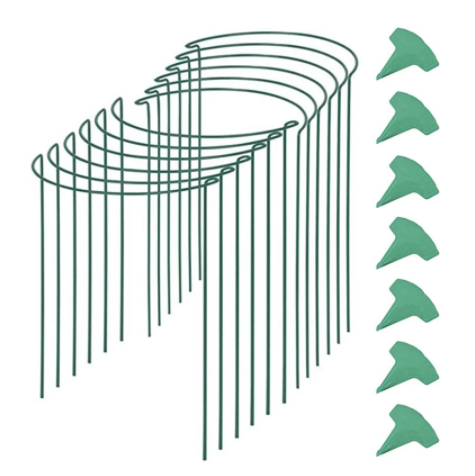 Garden Plant Support Ring Stand Metal Support Frame for Plants - Green