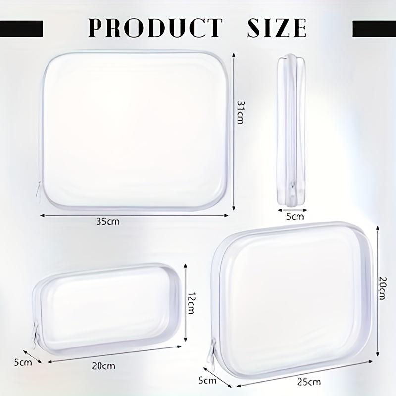 Set Of 6 Clear, Rigid Storage Bags With Double Zippers Includes 3