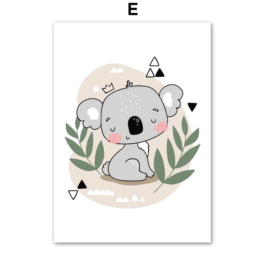 Cute Animal Print Scandinavian Posters for Room Decoration - Multiple Sizes & Styles