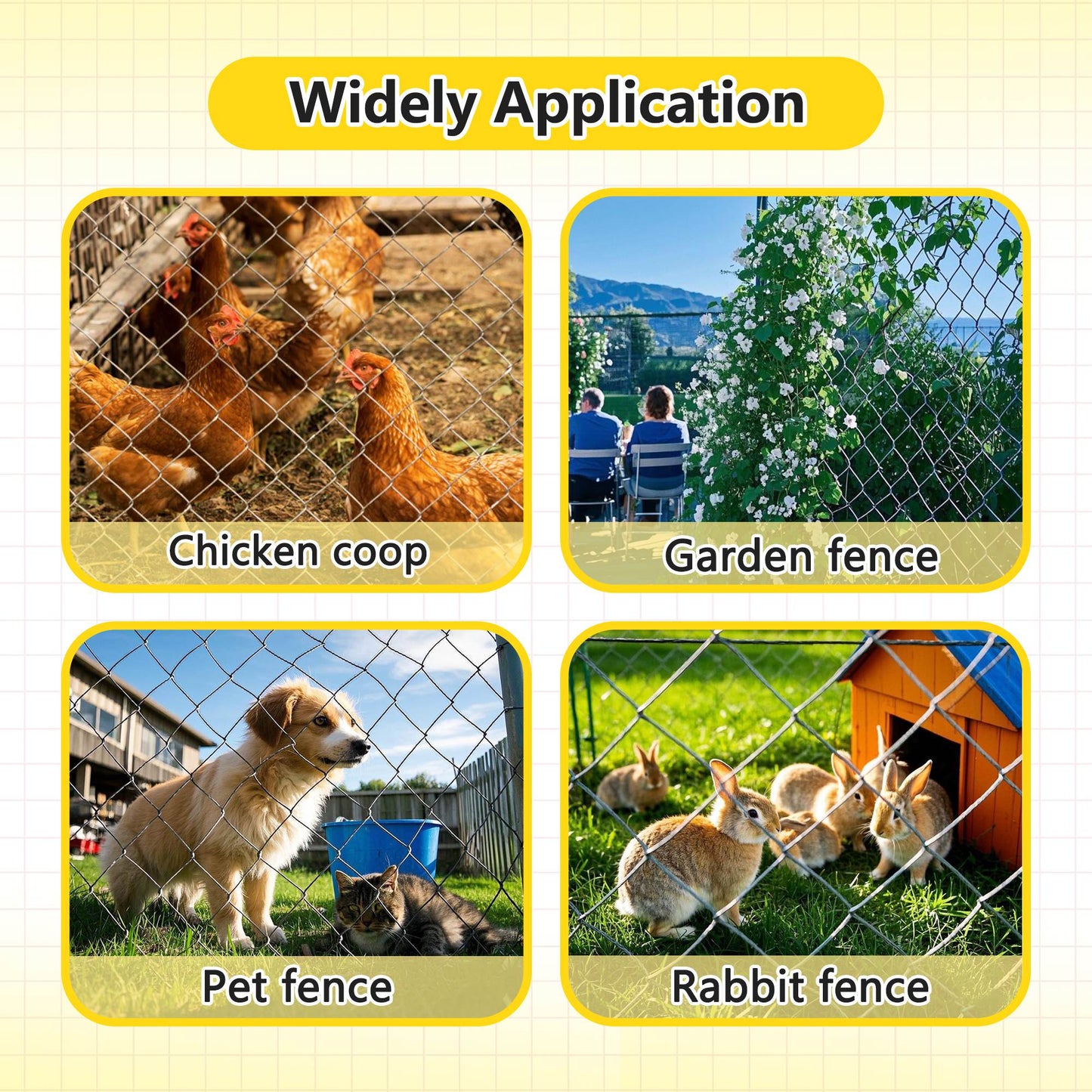 Heavy Zinc Coated Livestock & Animal Fencing for Yard Protection - Multiple Colors