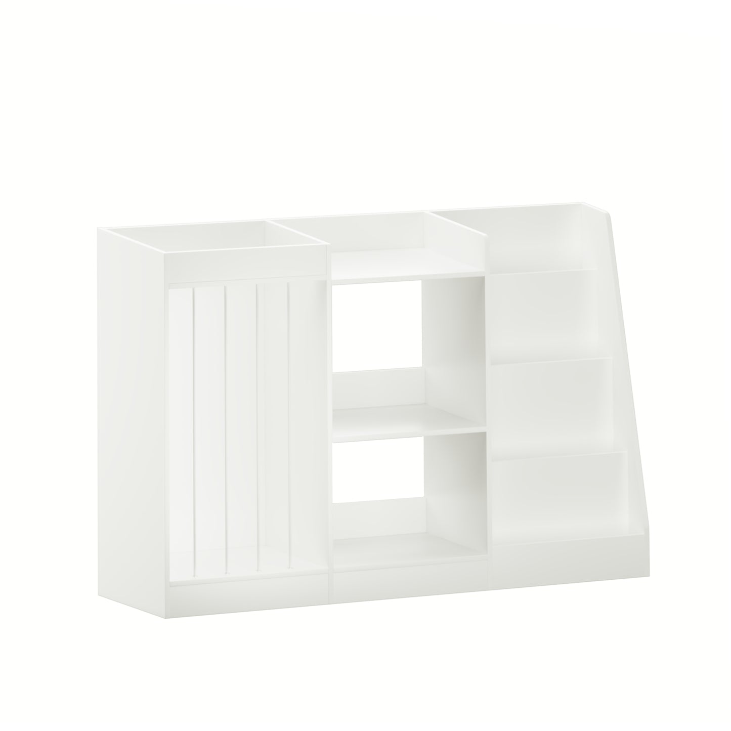3-in-1 Kids Bookshelf and Toy Storage - White