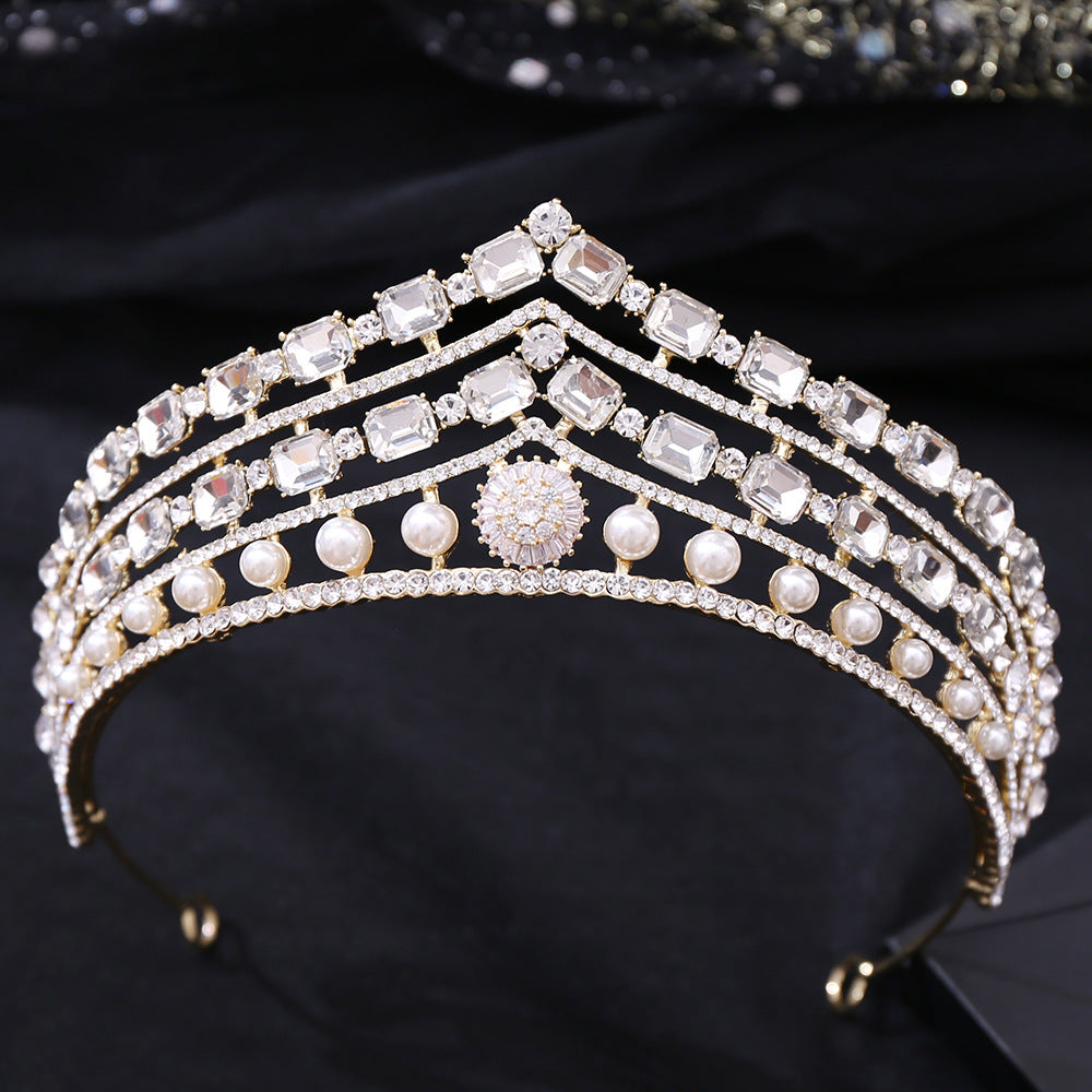 Elegant Rhinestone Baroque Bridal Crown Headpiece with Alloy and Zircon