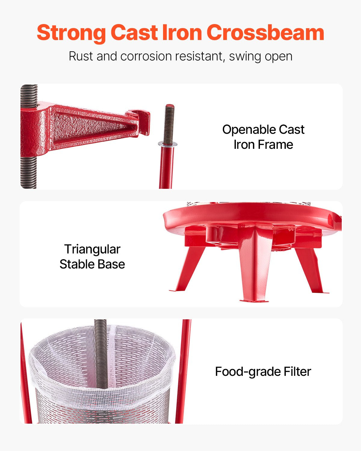 Manual Fruit Wine Press - 3.69 Gallon Stainless Steel Juicer