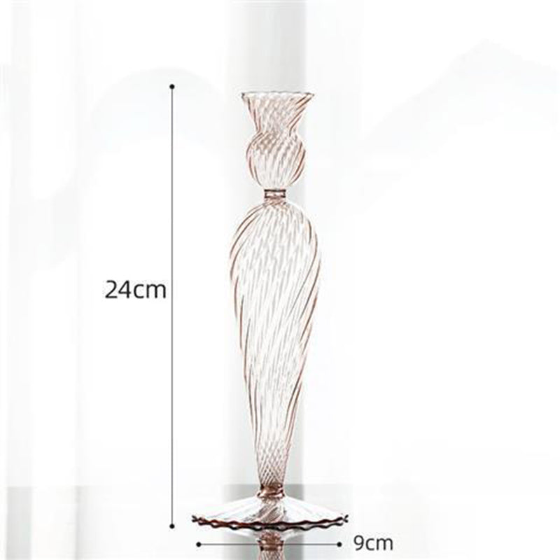 Glass Candle Holder Vase for Home Decor - Elegant Table Centerpiece