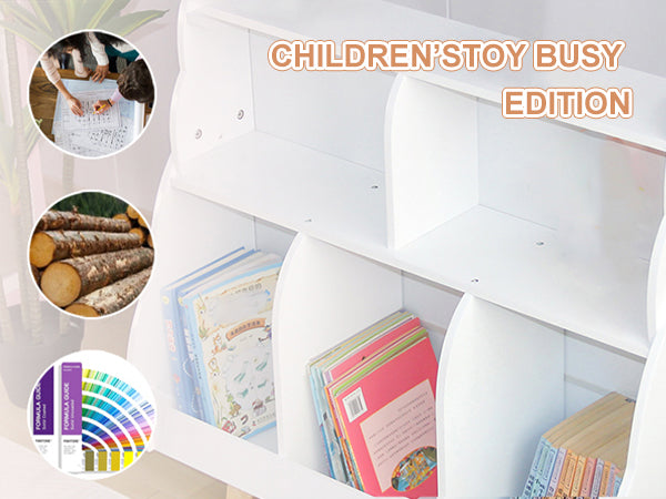 3 Tier Kids Bookshelf Toy Storage Organizer Toddler Bookcase With 5