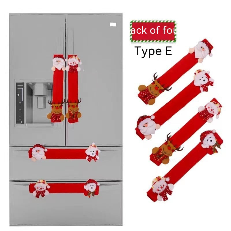 Christmas Refrigerator Handle Cover Set - Holiday Decor for Kitchen