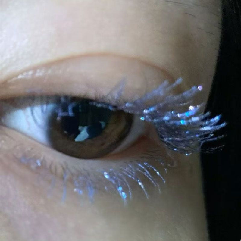 Blue Mascara with Glitter for Eye Makeup - Waterproof & Volumizing