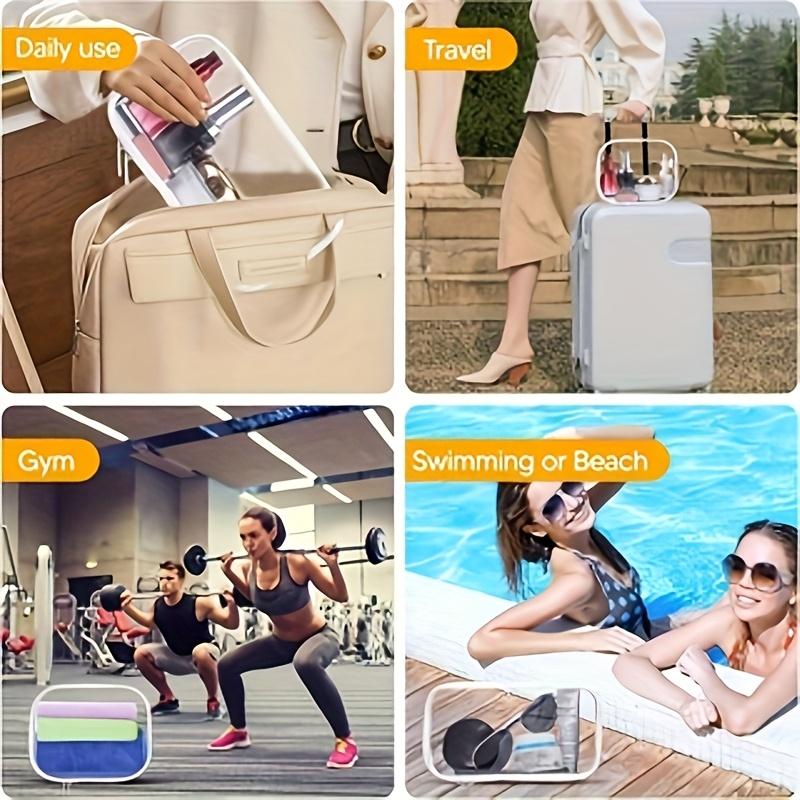 Set Of 6 Clear, Rigid Storage Bags With Double Zippers Includes 3