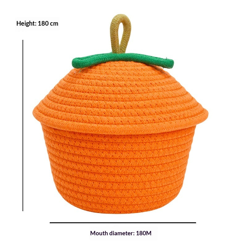Handwoven Storage Basket with Lid - Multi-Size Home Organization