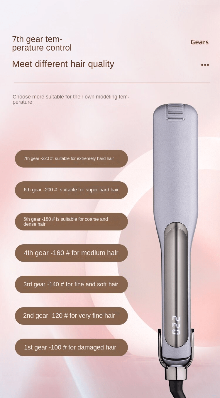 Professional Ceramic Hair Straightener - LCD Display & Ionic Frizz Control