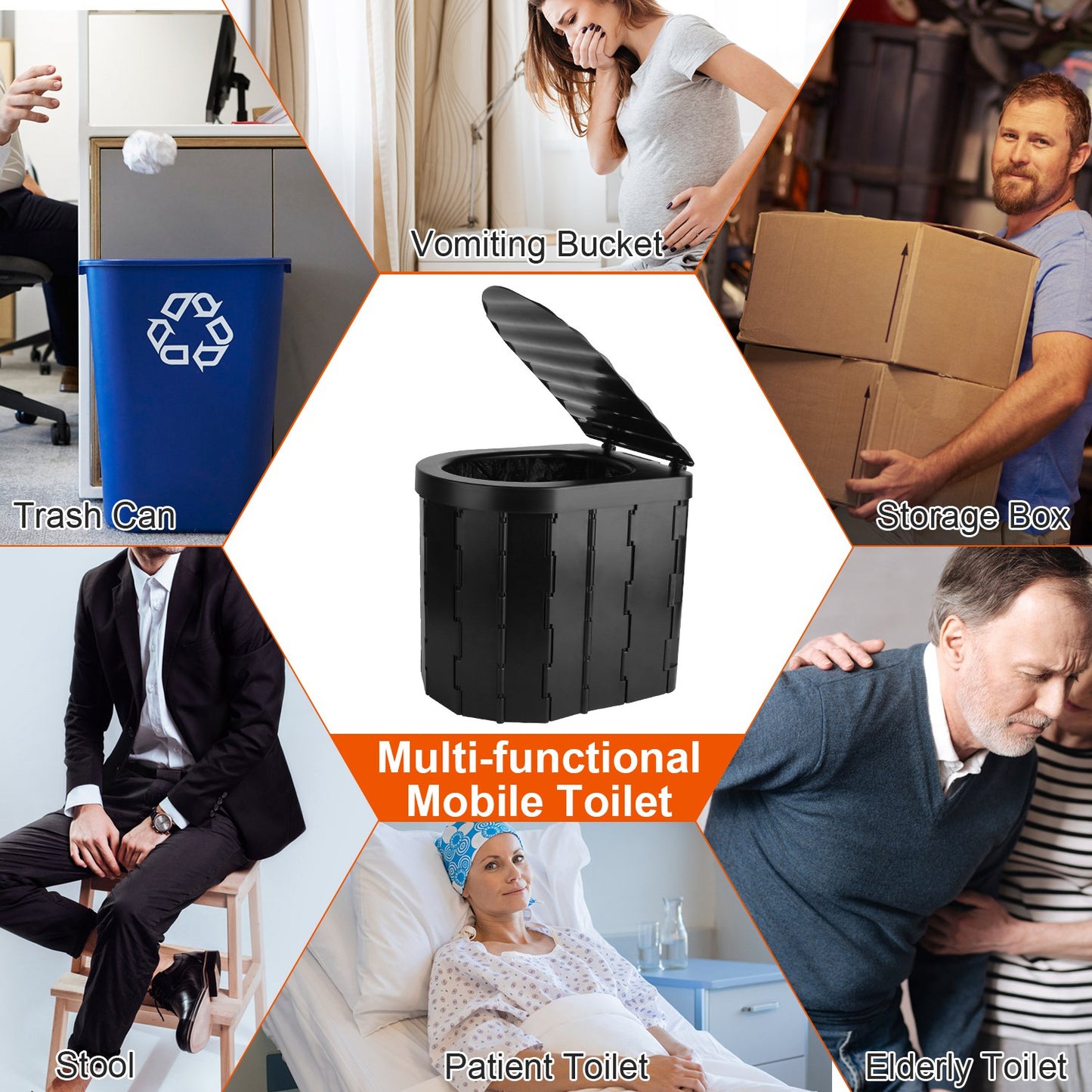 Foldable Portable Toilet for Camping, Hiking & Travel - Multiple Packages