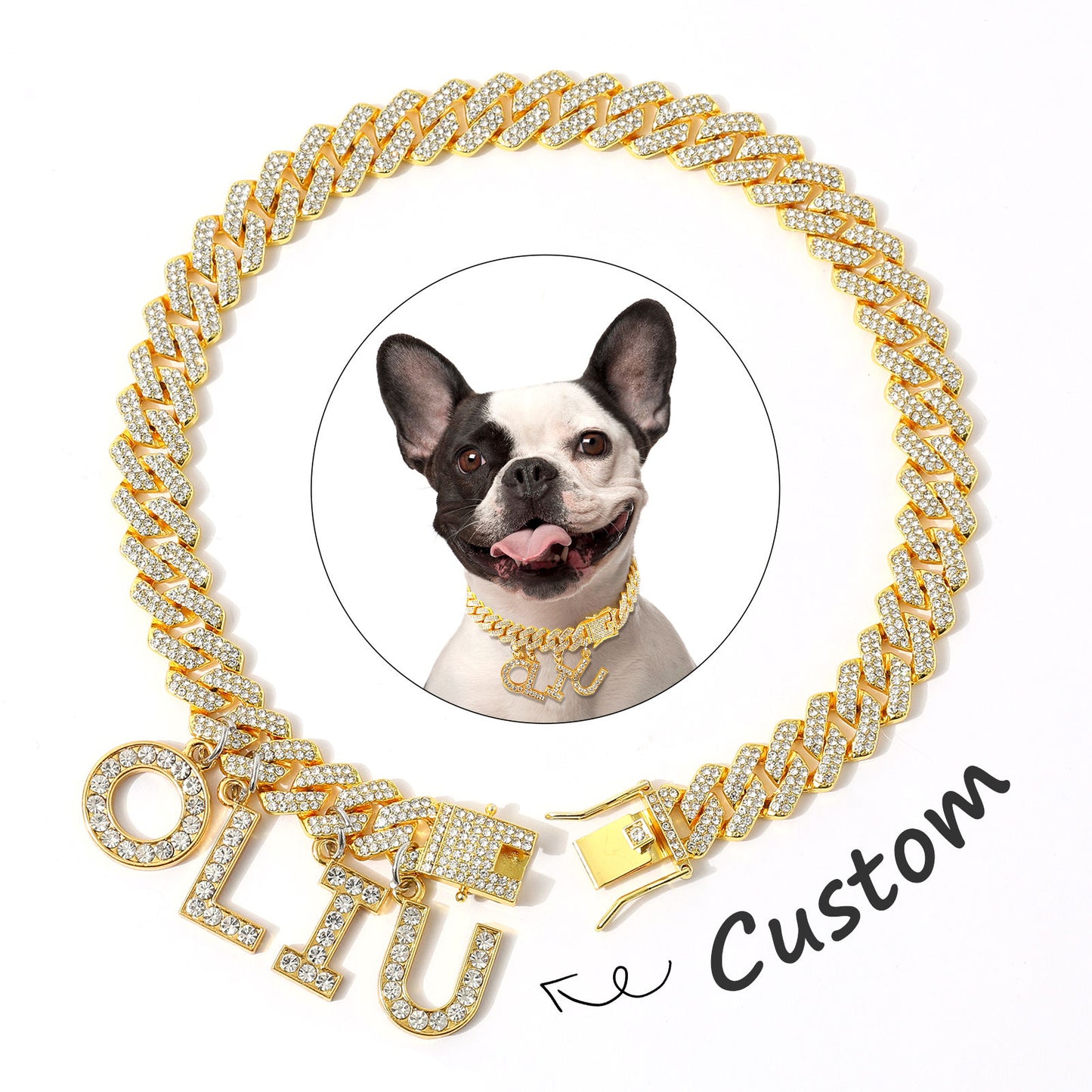 Luxury Alloy Dog Collar - Adjustable Pet Walking Accessory