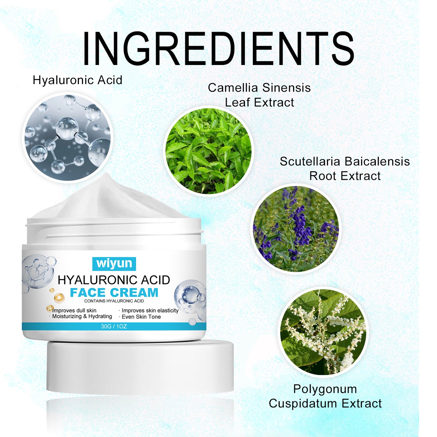 Hyaluronic Acid Face Cream - Anti-Aging Moisturizer for Fine Lines & Wrinkles