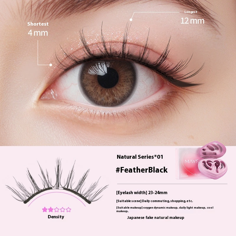 Magnetic False Eyelashes with Heart-Shaped Soap Holder - Natural Long Style