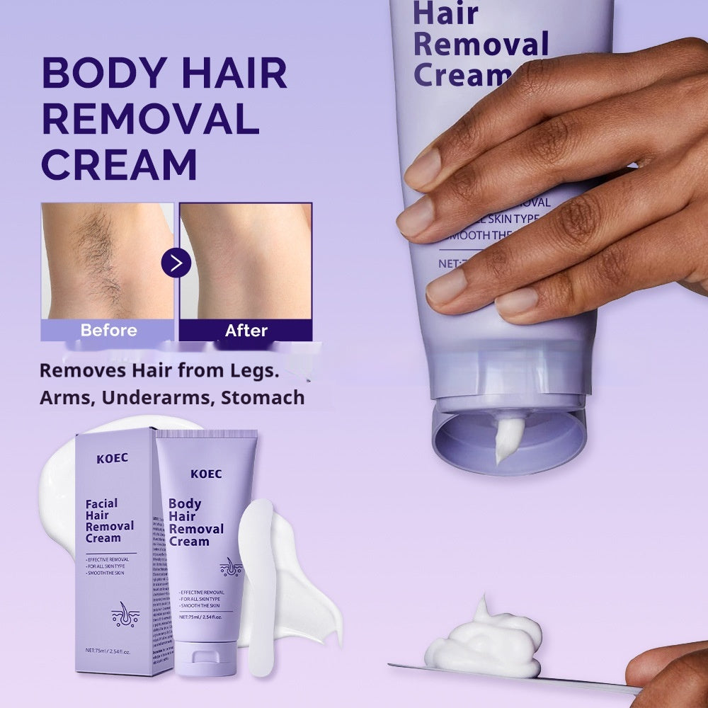 Gentle Body Hair Removal Cream with Scraper - Non-Irritating Skin Care