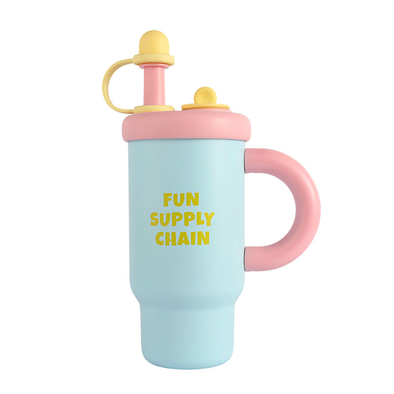 Large Capacity Insulated Mug with Handle - 900ml, Stainless Steel, Portable