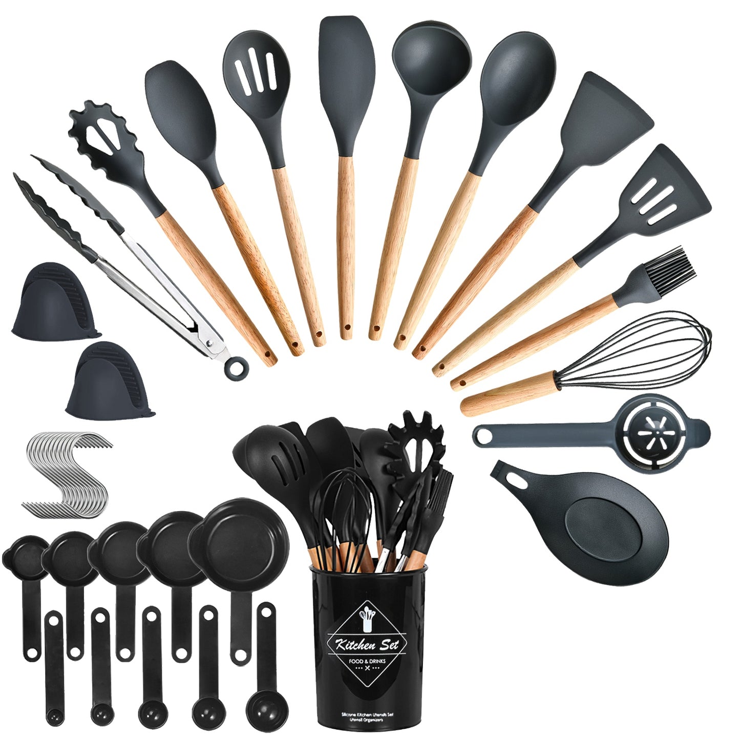 35-Piece Kitchen Utensil Set with Holder - Cooking Tools & Accessories