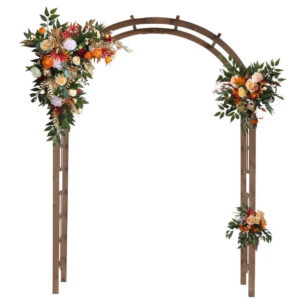 7FT Wooden Garden Arbor Wedding Arch Backdrop Stand for Outdoor Ceremony