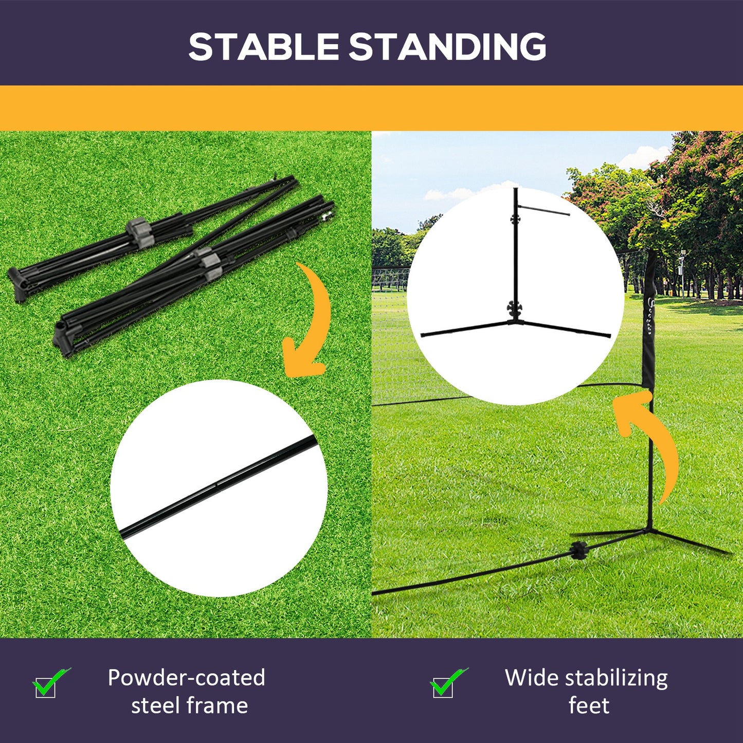 Adjustable Badminton Set with Volleyball and Pickleball Equipment