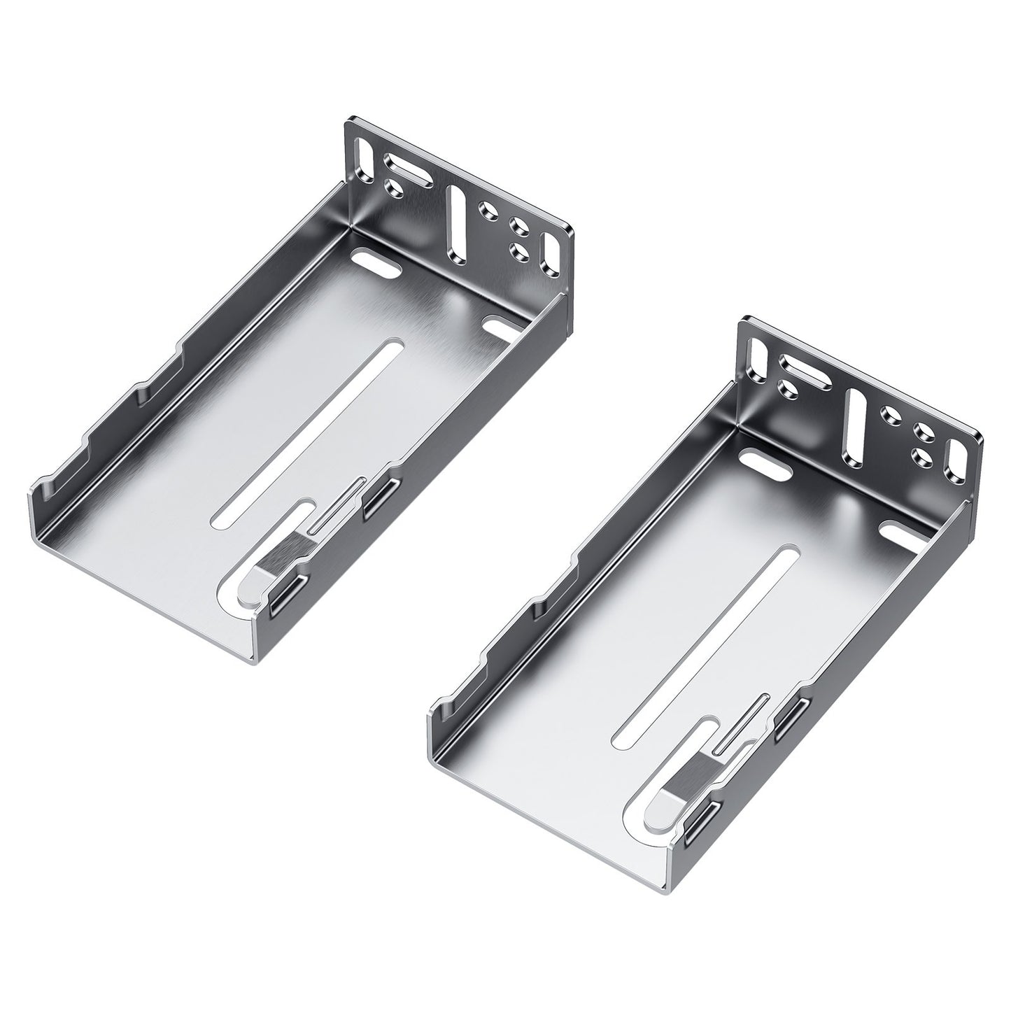 Drawer Cabinet Slides Brackets Set - 10 Pairs, Silver for Side Mount Rails