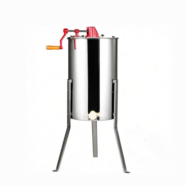 3-Frame Manual Honey Extractor Stainless Steel Beekeeping Honey Spinner with Adjustable Stand & Lid