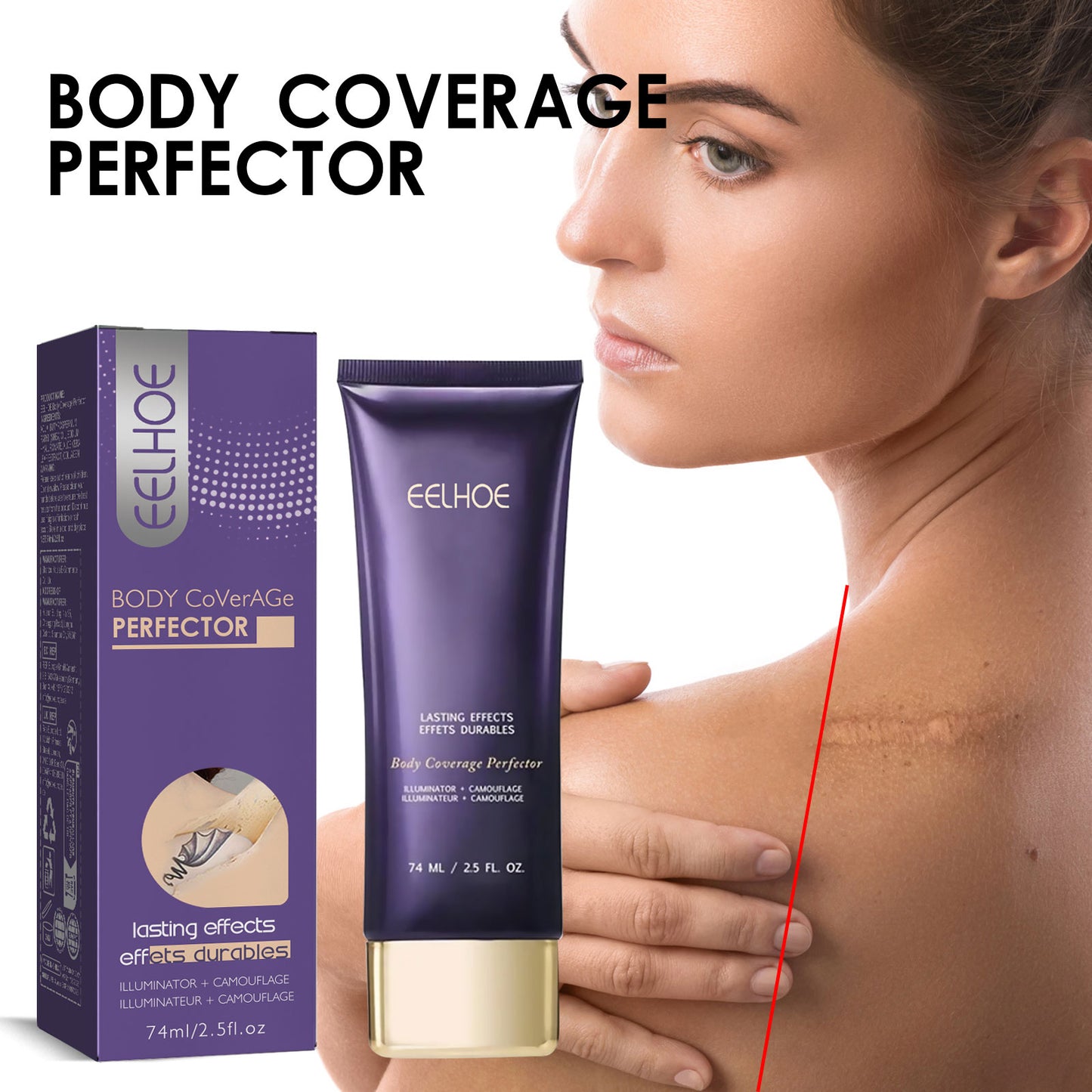 Body Concealer Repair Cream - Ivory White, 74ml, Waterproof, Scar & Tattoo Cover