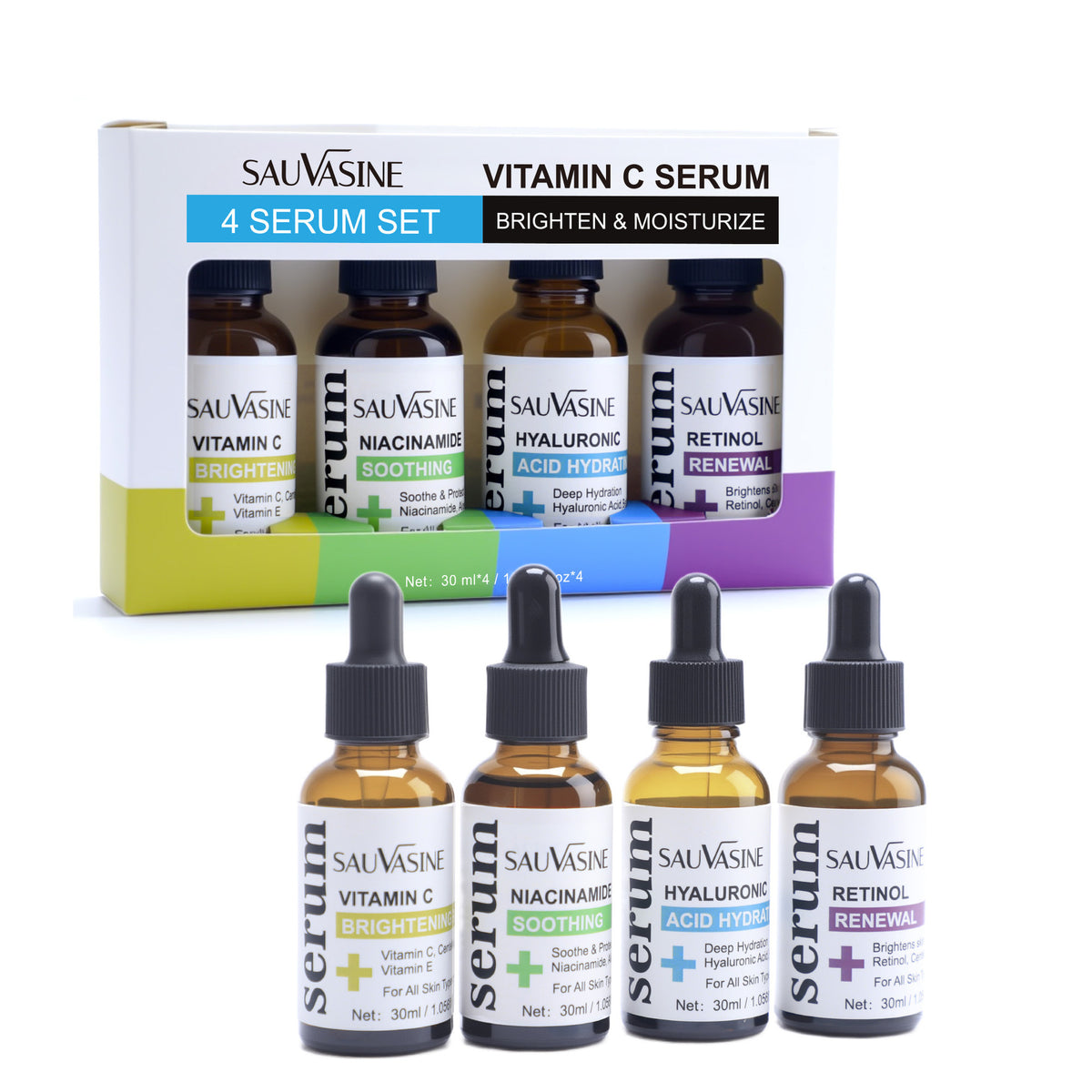 Vitamin C Skin Care 4-Piece Set - Pore Minimizing
