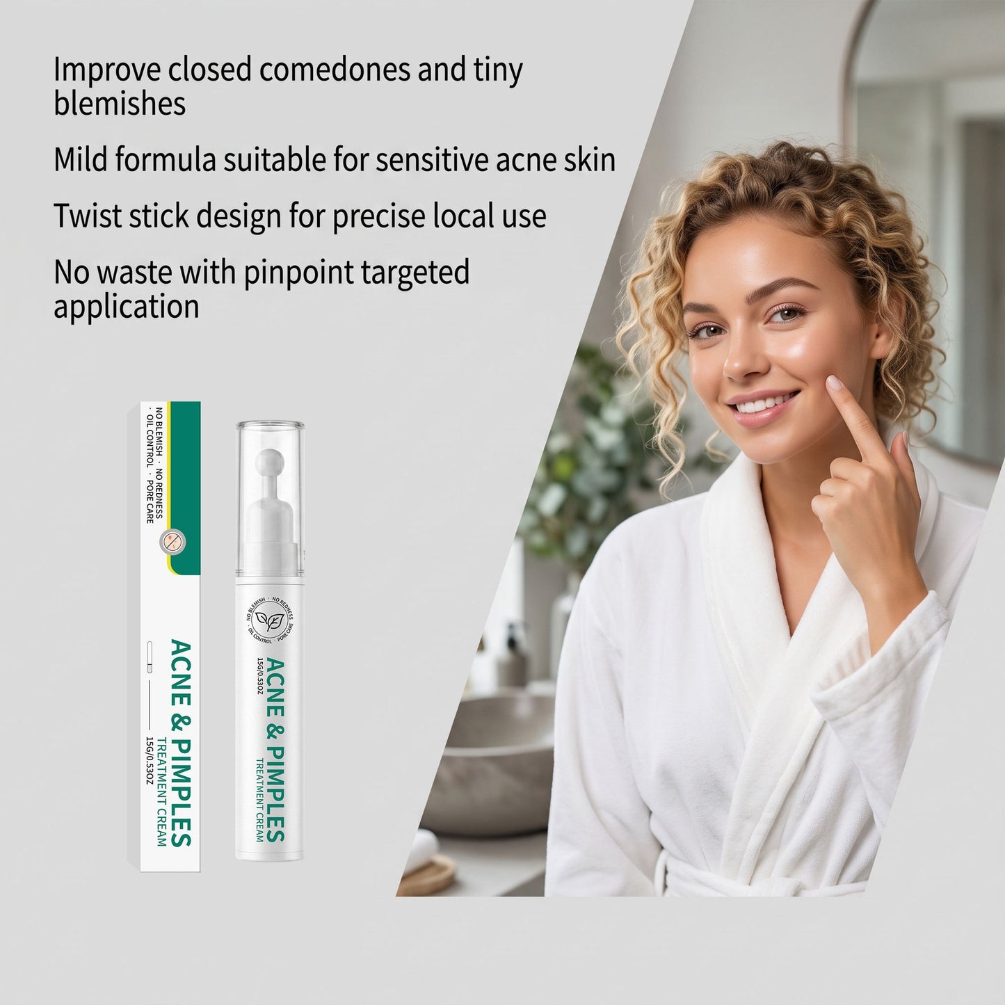 Acne & Pimple Treatment Cream 15G - Vitamin E & Azelaic Acid for Skin Care