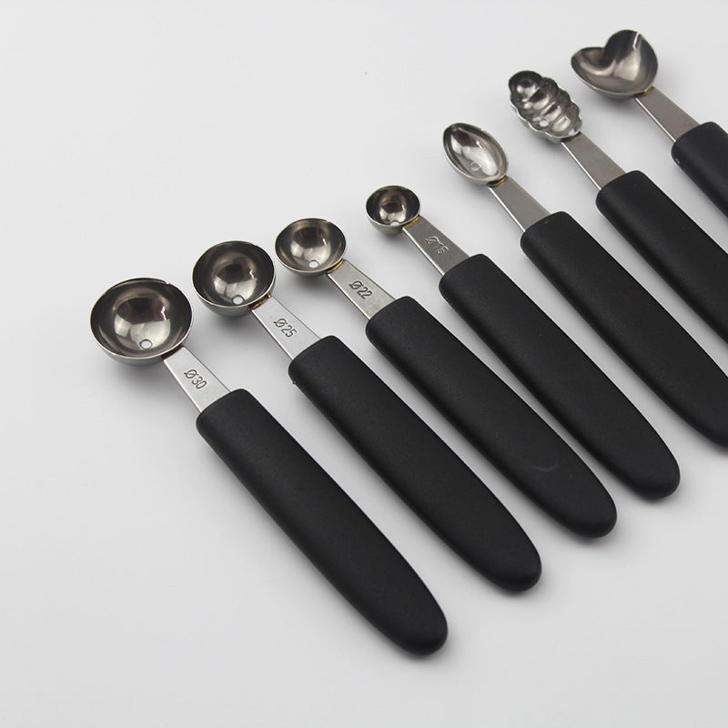 Plastic Handle Fruit Baller Spoon - Stainless Steel Kitchen Utensil