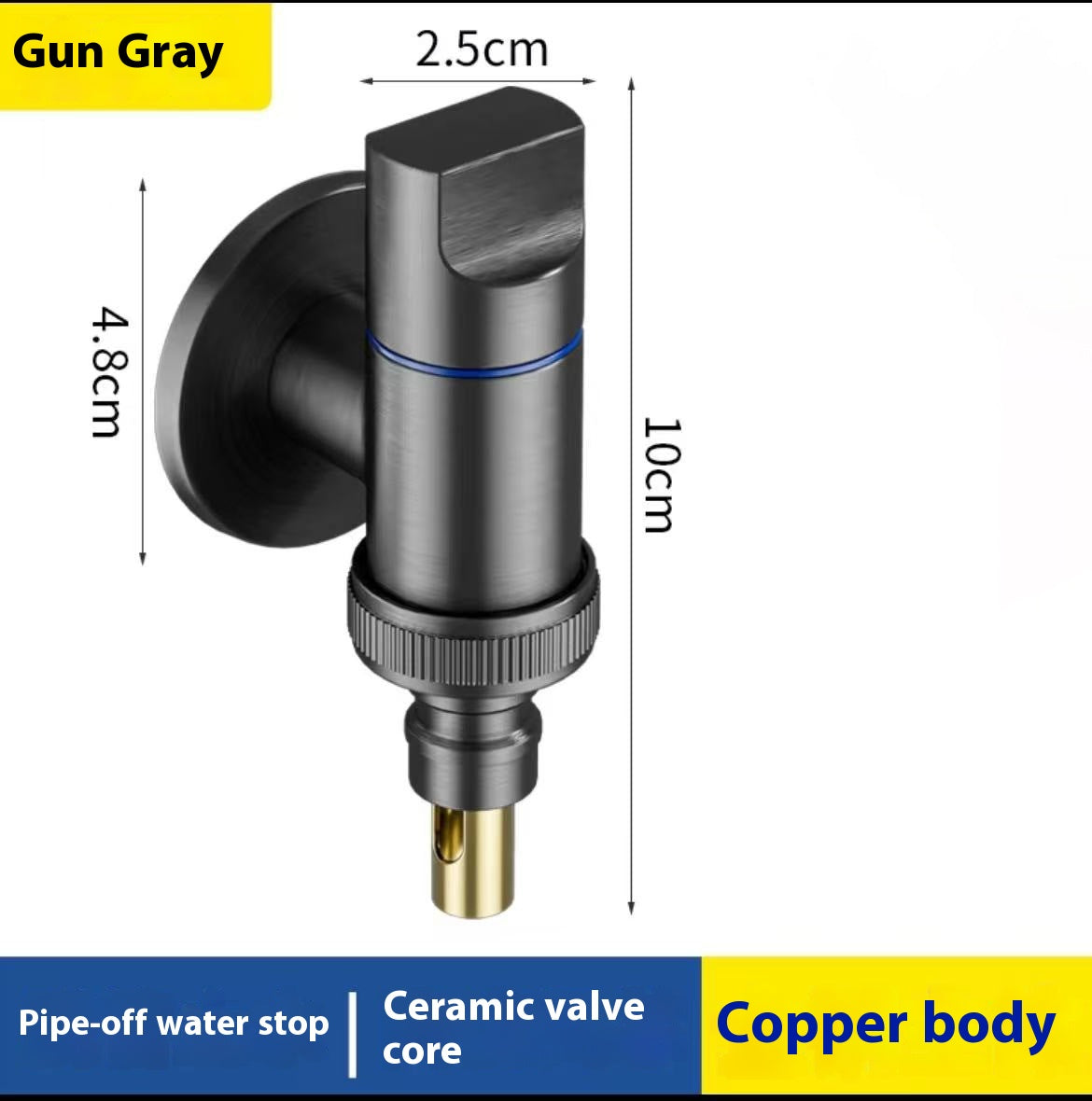 Wall-Mounted Washing Machine Faucet Copper Water Supply Tap