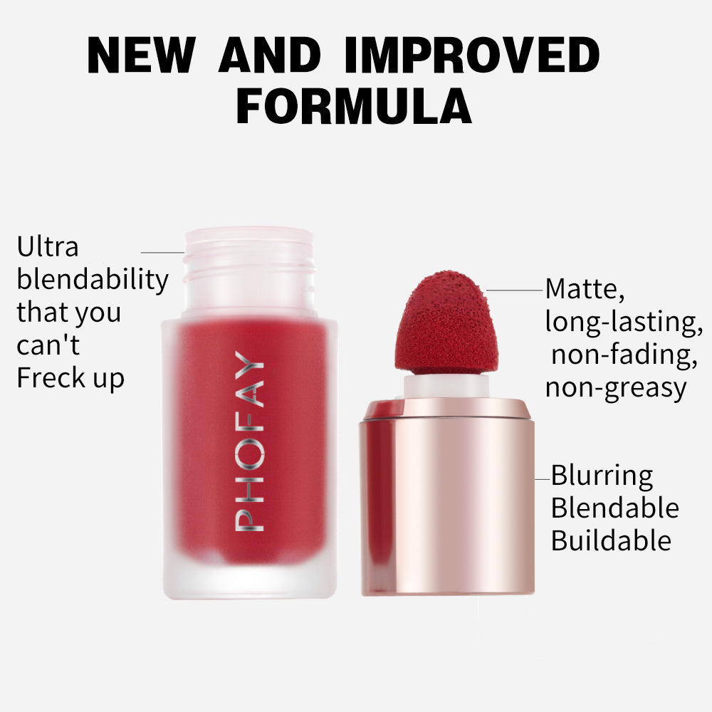 Matte Mousse Liquid Blush - Long-Lasting Blendable Cheek Color