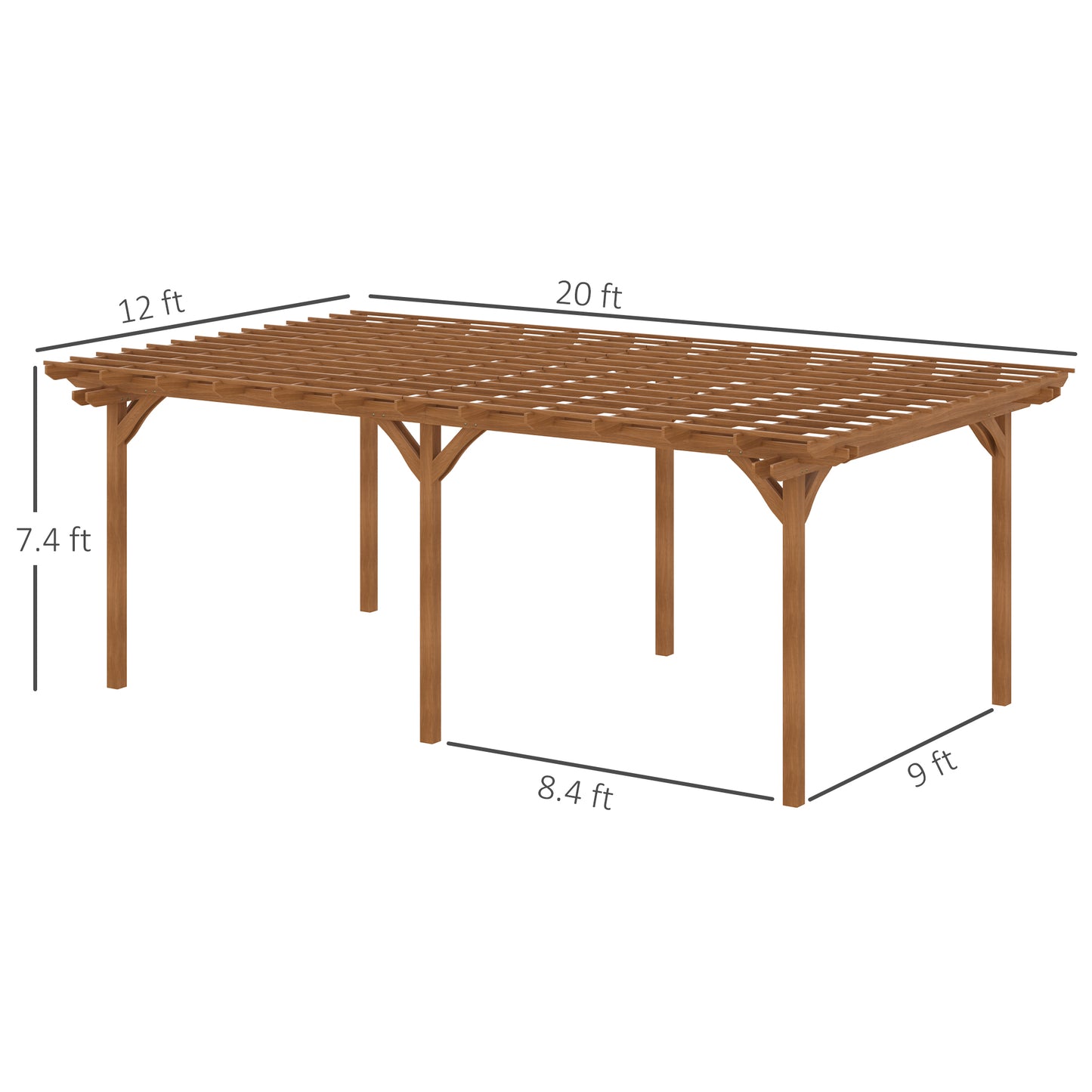 Wood Pergola for Climbing Plants - Outdoor Garden Gazebo
