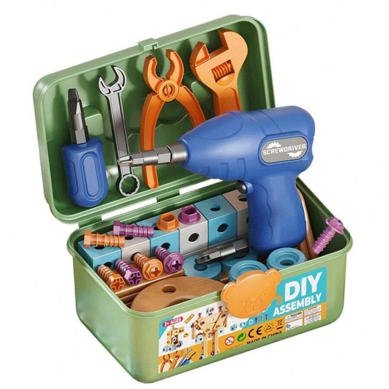 126-Piece Wooden Building & Tool Set for Kids - STEM Educational Toys