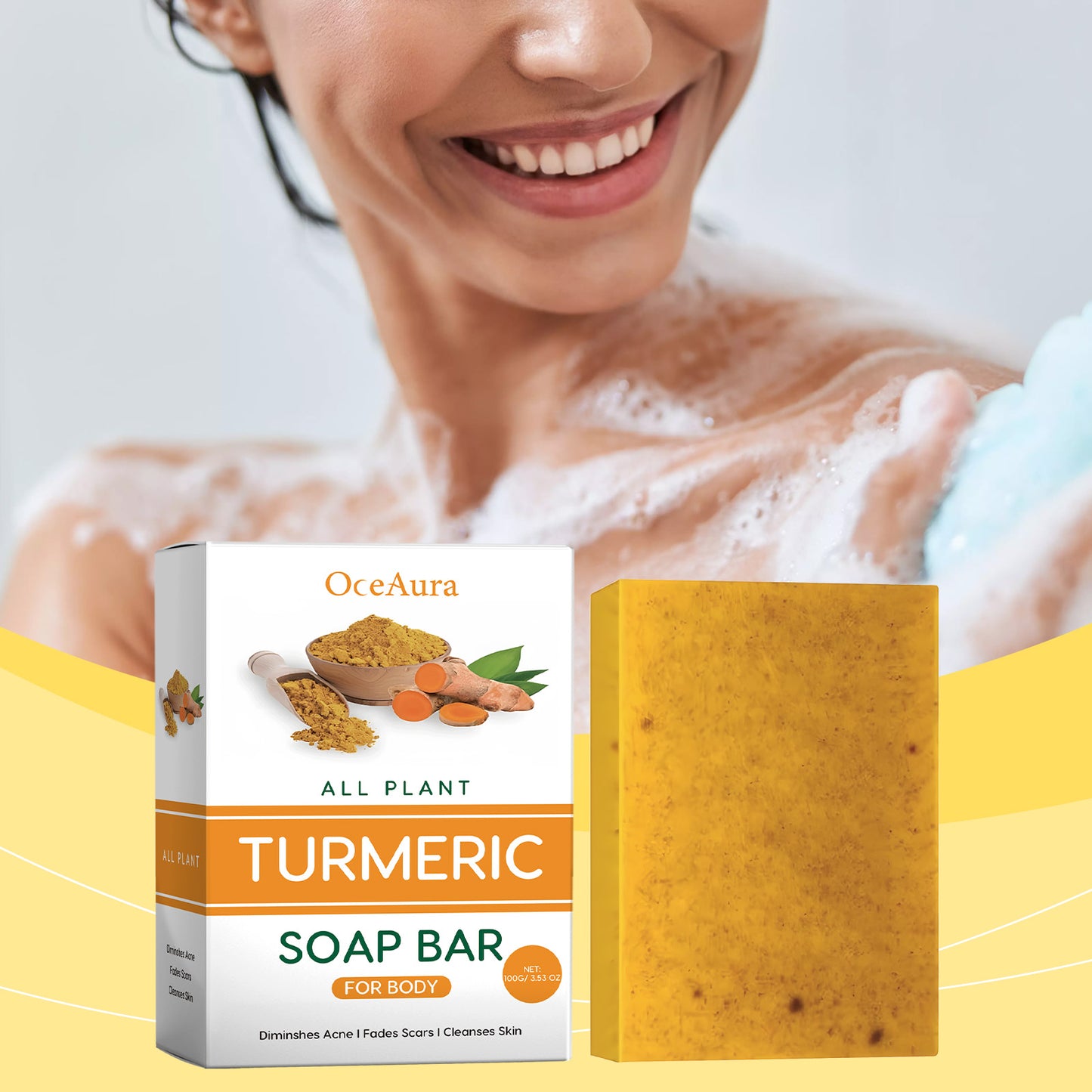Lemon Turmeric Acid Brightening Body Soap - Deep Cleansing & Even Skin Tone