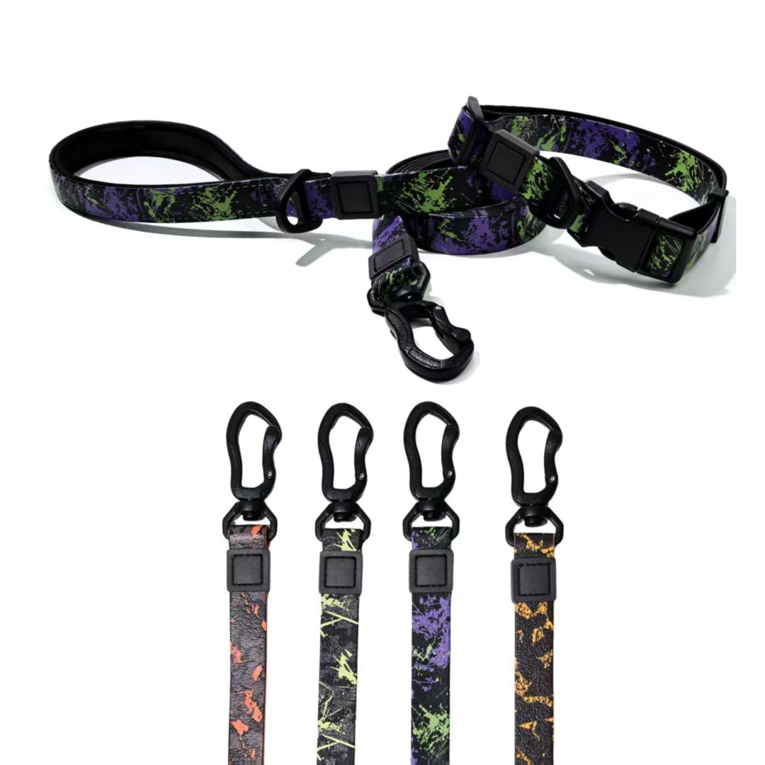 UV Printed Camouflage Embossed Pet Leash Set - Durable Outdoor Dog Accessory