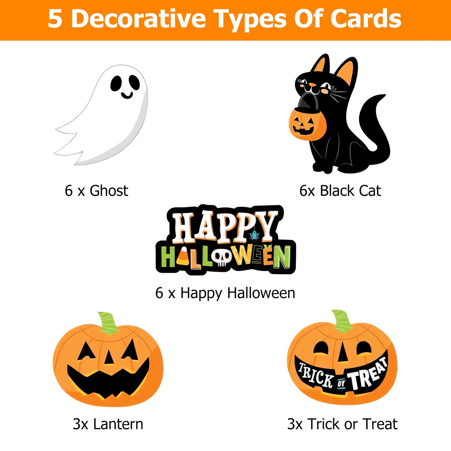 25-Pack Halloween Decorative Straws - Multicolor Paper Straws