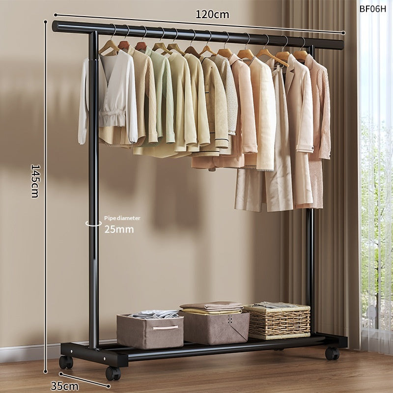 120cm Black Clothes Hanging Rack - Portable Indoor Clothes Organizer