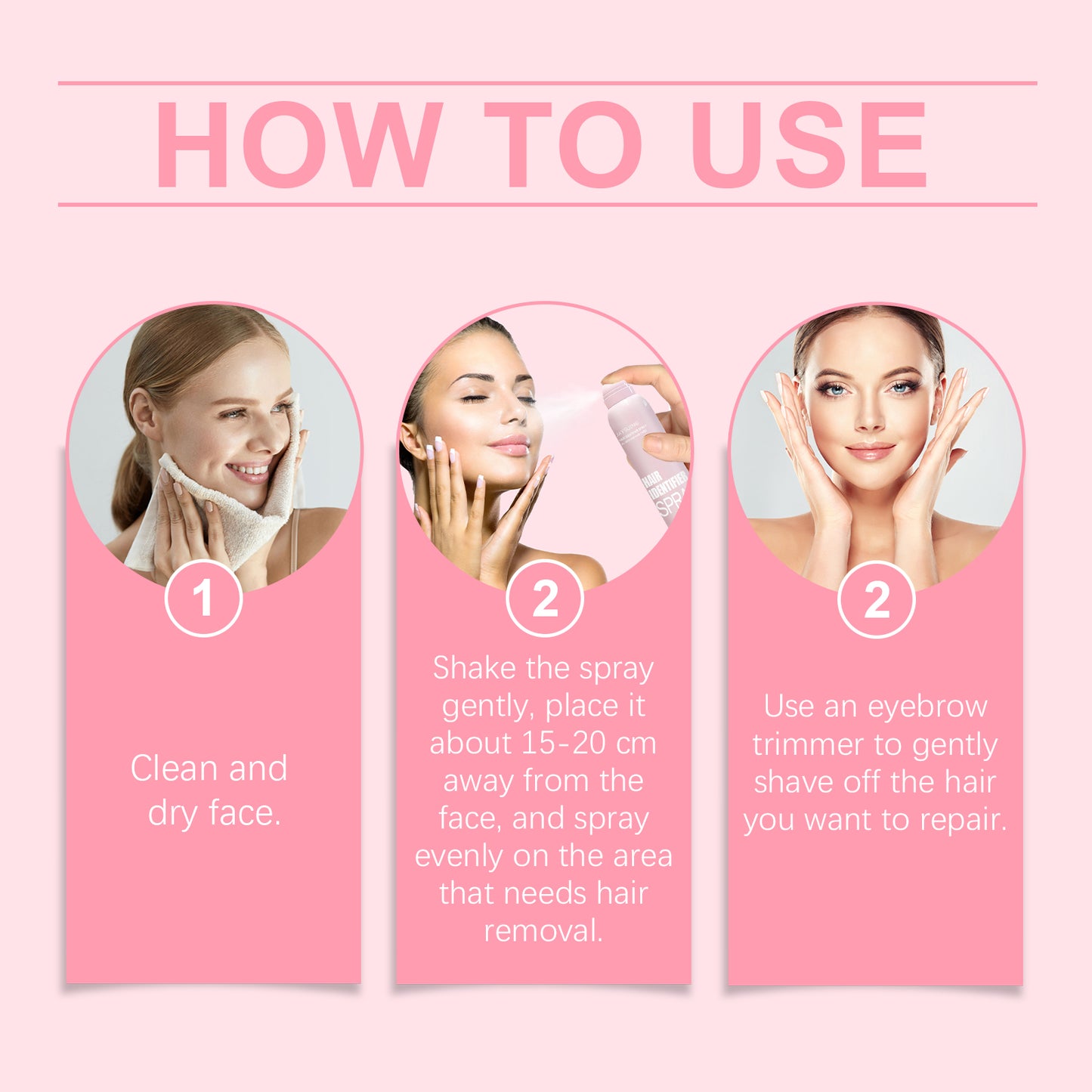 Gentle Facial Hair Removal Spray - Soothing Botanical Formula